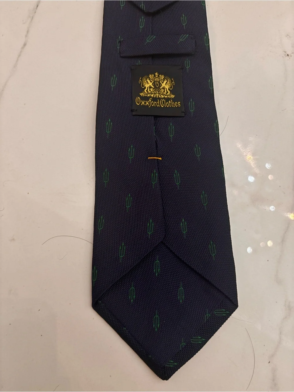 OXXFORD CLOTHES Tie (Navy/Green, Silk)